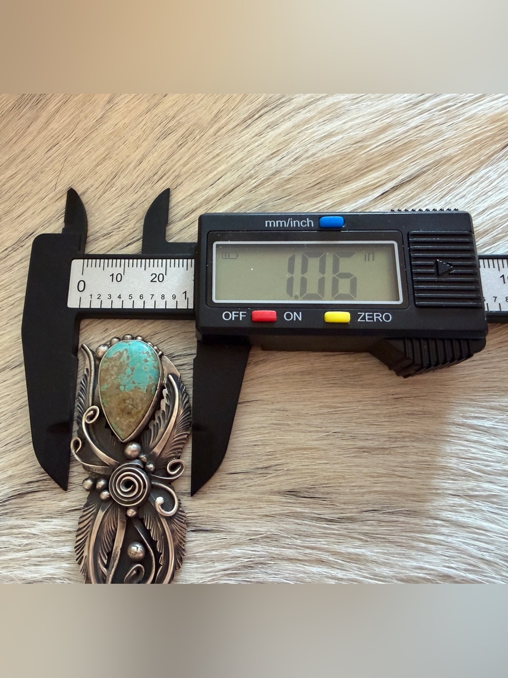 ❤️ Navajo Signed Jimmy Lee Royston Turquoise Sterling 20Gm Native Pendant 3.15”L - Picture 15 of 16